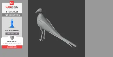 3D model of an Australian pratincole, showcasing its slender body and long tail, for 3D printing.