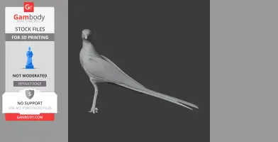 A sleek 3D model of an Australian pratincole, designed for 3D printing, in a neutral pose.