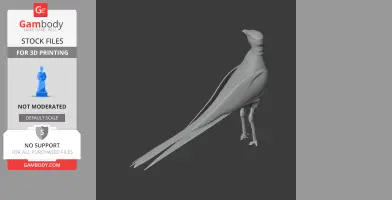 3D model of an Australian pratincole, showing its slender body and elongated tail, for 3D printing.