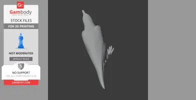 3D model of an Australian raven, showcasing its elongated body and detailed feathers for printing.