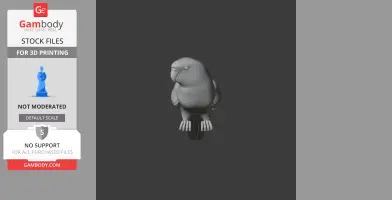 3D model of a stylized Australian ringneck parrot, designed for 3D printing.