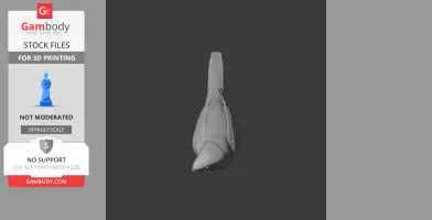 3D model of a bird head viewed from the top, with detailed beak and feather outlines.