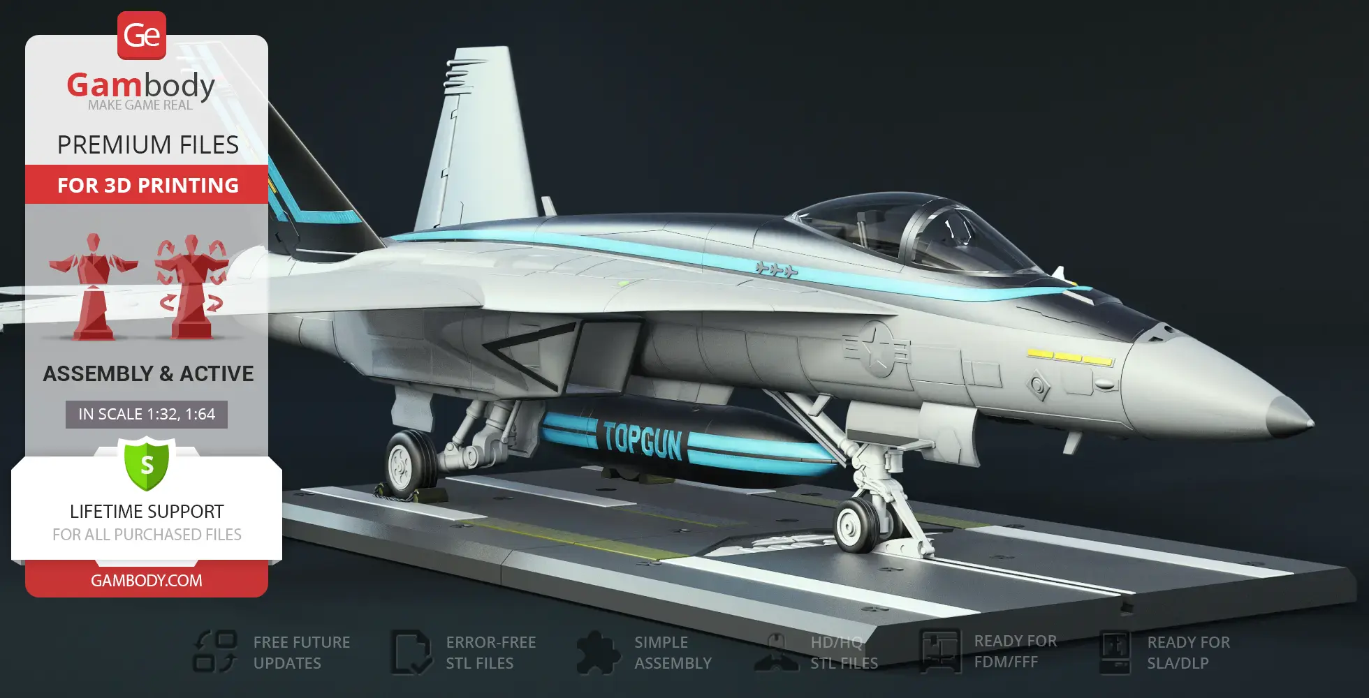 F-18 Super Hornet - TOPGUN Aircraft STL Files | Gambody