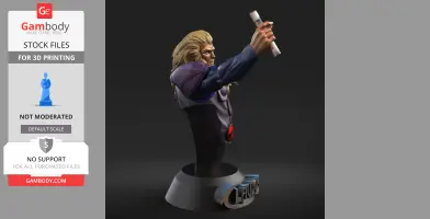 3D model of a muscular figure raising a scroll, wearing armor, with a base labeled 'Claudus'.