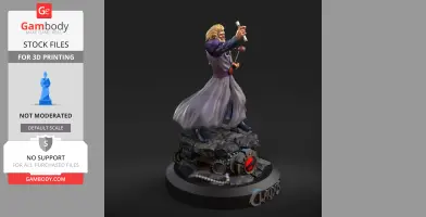 A 3D model of Claudus from Thundercats, posed heroically on a detailed rocky base.