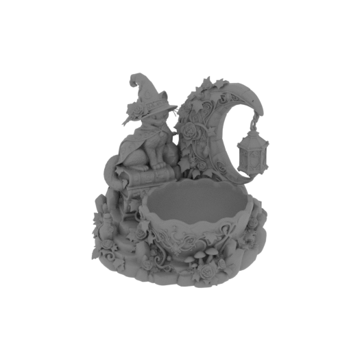 Witch Cat Crystal Bowl Organizer.stl