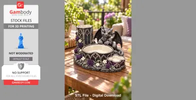 Gothic dragon-themed organizer with trays, decorated with purple roses and medieval motifs.
