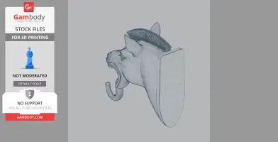 Zebra head wall hanger with open mouth, featuring a hook for coats and keys.
