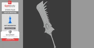 A detailed 3D model of a giant, spiked jawblade sword, suitable for cosplay.
