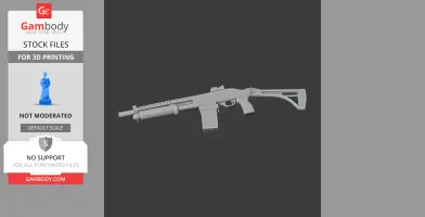 3D model of a Hawk Industries Type 97 shotgun, detailed cosplay prop for 3D printing.