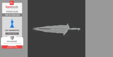Futuristic sword with jagged edges and sleek design, ideal for cosplay props.