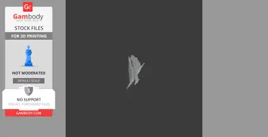 A 3D model of a spiky, winged blade for cosplay, displayed for 3D printing on Gambody.