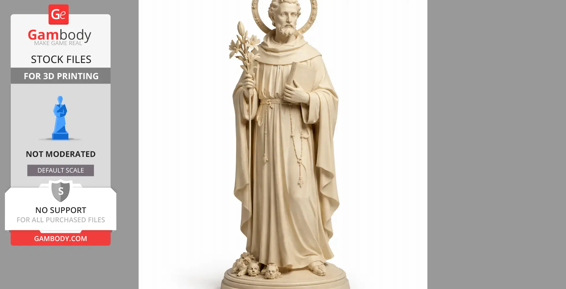 Saint Albert of Genoa - Devotional Statue - STL 3D Print