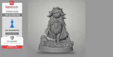A detailed 3D model of Moss Mother from Hollow Knight: Silksong, standing on a decorative base.