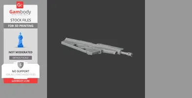 Futuristic rifle model from Cyberpunk 2077, designed for 3D printing as a cosplay prop.