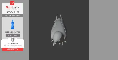 3D model of an Australian swiftlet, showing a bird top view with wings folded.
