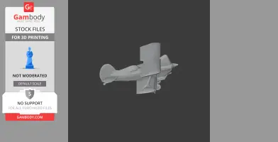 3D model of a biplane, Acro Sport II, in STL format for 3D printing.