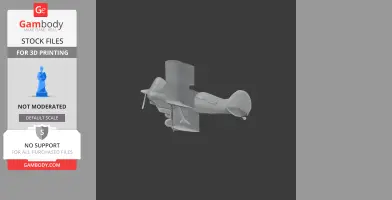 3D model of a small biplane, Acro Sport II, for 3D printing from Gambody.