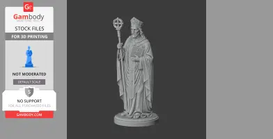 Saint Alchmund of Hexham - Devotional Statue - STL 3D Print