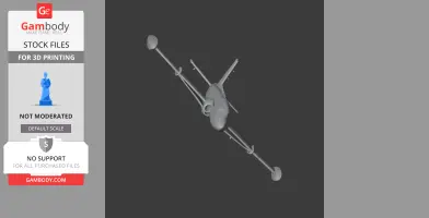 3D model of Aermacchi MB-326 jet, designed for 3D printing, shown at an angle.