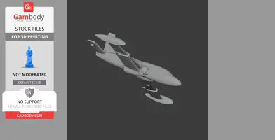 3D model of Aermacchi MB-326 airplane for printing, displayed at an angle on a dark background.