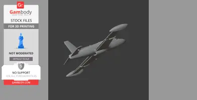 3D model of Aermacchi MB-326 aircraft, designed for 3D printing, displayed at an angle.