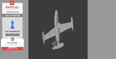 3D model of an Aermacchi MB-326 jet, shown from above for 3D printing.
