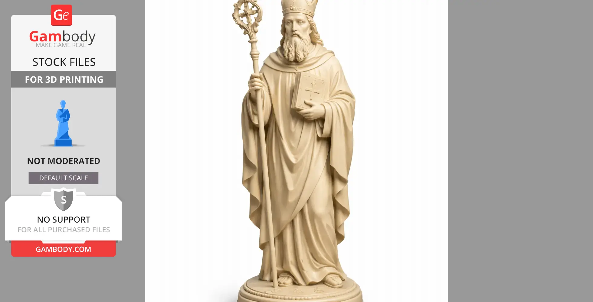 Saint Alcuin - Devotional Statue - STL 3D Print