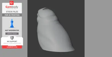A smooth, featureless 3D model resembling a simplified bird or abstract shape.