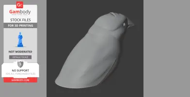 A 3D model of a simplified bird, likely an Australian zebra finch, for printing.