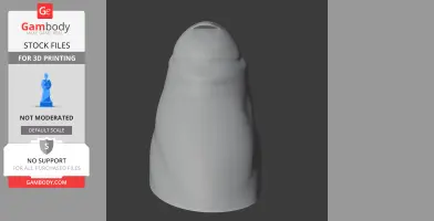 A smooth, abstract, conical 3D object with a rounded top and subtle surface detailing.