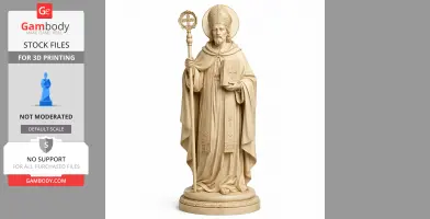 Saint Aldebrandus - Devotional Statue - STL 3D Print