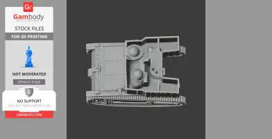 Top view of a detailed Carden Loyd tankette 3D model for printing.