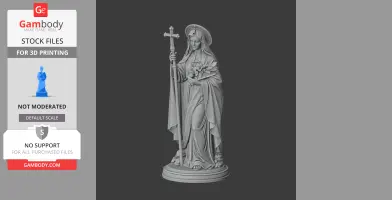 Saint Aldegund - Devotional Statue - STL 3D Print