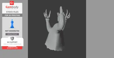 3D model of Australovenator's torso and claws, intended for 3D printing.