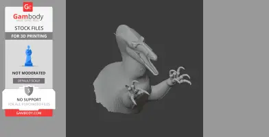 3D model of an Australovenator dinosaur bust with open mouth and raised claws, ready for 3D printing.