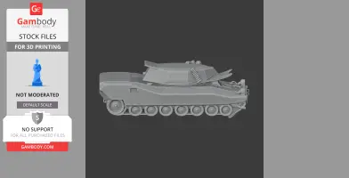 3D model of a CCV-L light tank, side view, showing tracks and turret, ideal for 3D printing.