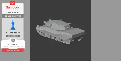 3D model of a CCV-L light tank with tracks and turret, designed for 3D printing.