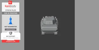 A front view of a detailed 3D model of a CCV-L light tank, designed for 3D printing.