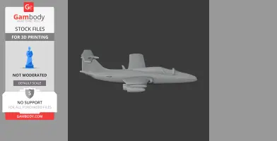 3D model of Aero L-29A jet aircraft, grayscale, side view, for 3D printing.