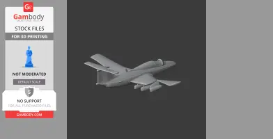 3D model of Aero L-29A Akrobat jet, shown at an angle, optimized for 3D printing.