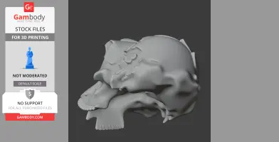 3D model of Sahelanthropus tchadensis skull replica for 3D printing.