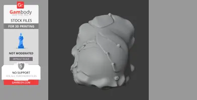 3D model of a Sahelanthropus tchadensis skull showing detailed bone structure on a dark background.