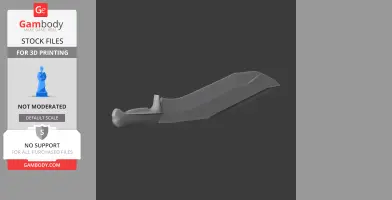 Futuristic kukri knife 3D model from Cyberpunk 2077, featuring a sleek, angular design.