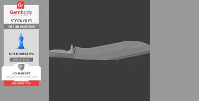 A 3D model of a futuristic kukri knife with angular design features on a dark background.