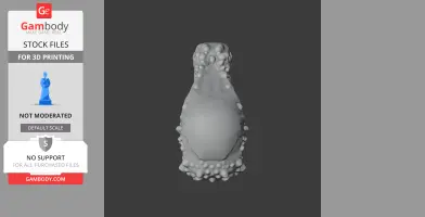 Top view of a textured Sanpasaurus skull 3D model, suitable for 3D printing.