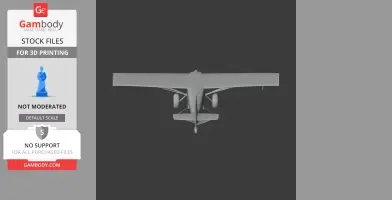 Front view of a 3D model of the American Champion Citabria airplane, designed for 3D printing.
