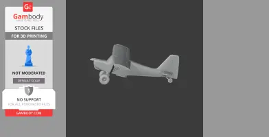 3D model of an American Champion Citabria aircraft for 3D printing, side view.