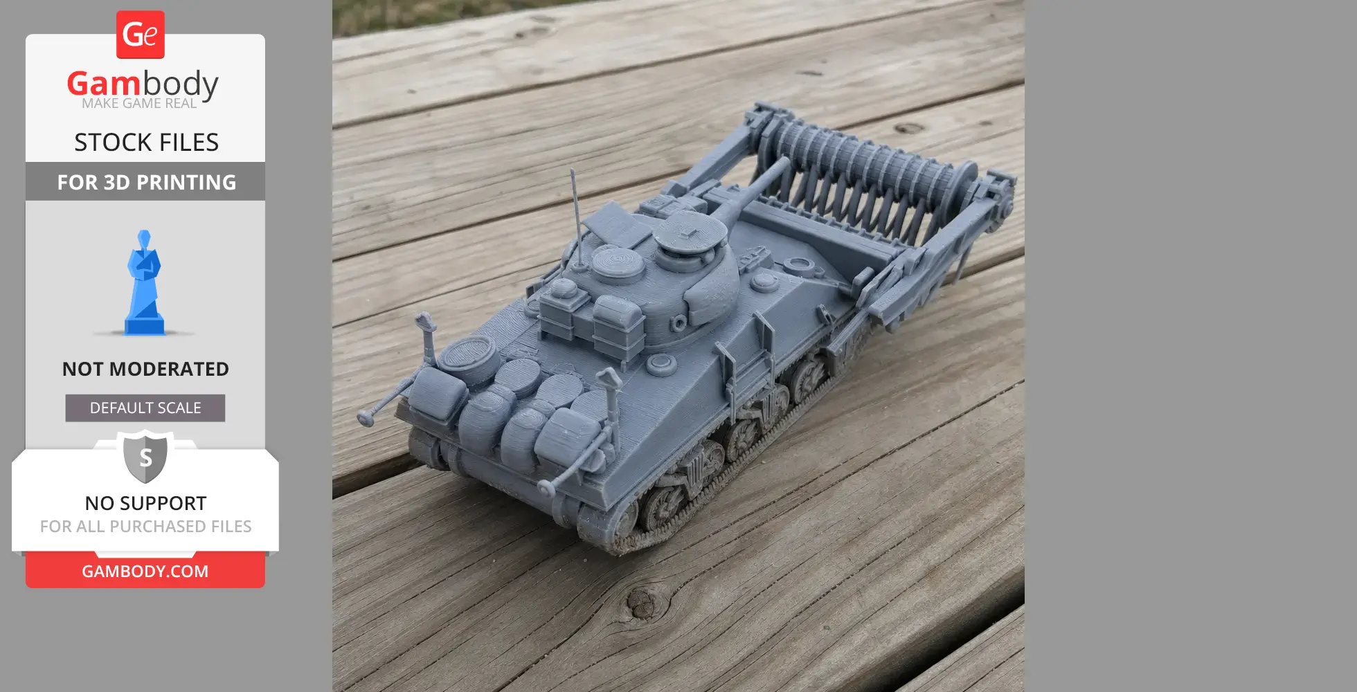 Crab Sherman tank - Tank Model STL