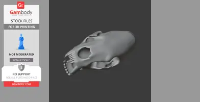 A 3D model of a Saurechinodon skull, featuring prominent eye sockets and detailed teeth for printing.